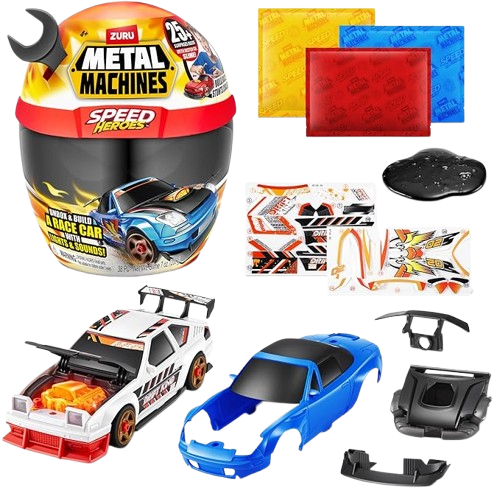 Metal Machines Black Racer Kit with Lights, Slime & 20 Surprises