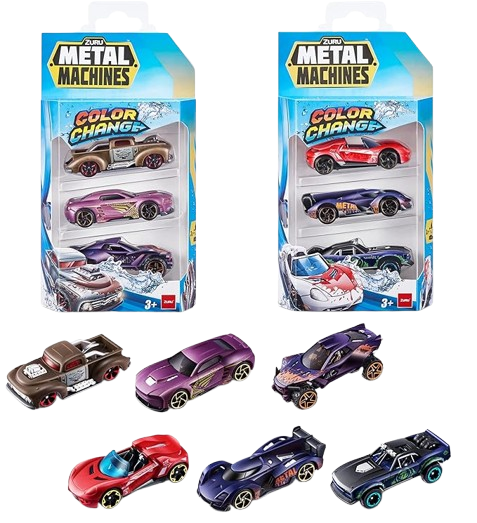 Color-Changing Mini Car Set with 6 Styles & Surprise Variants by Metal Machines